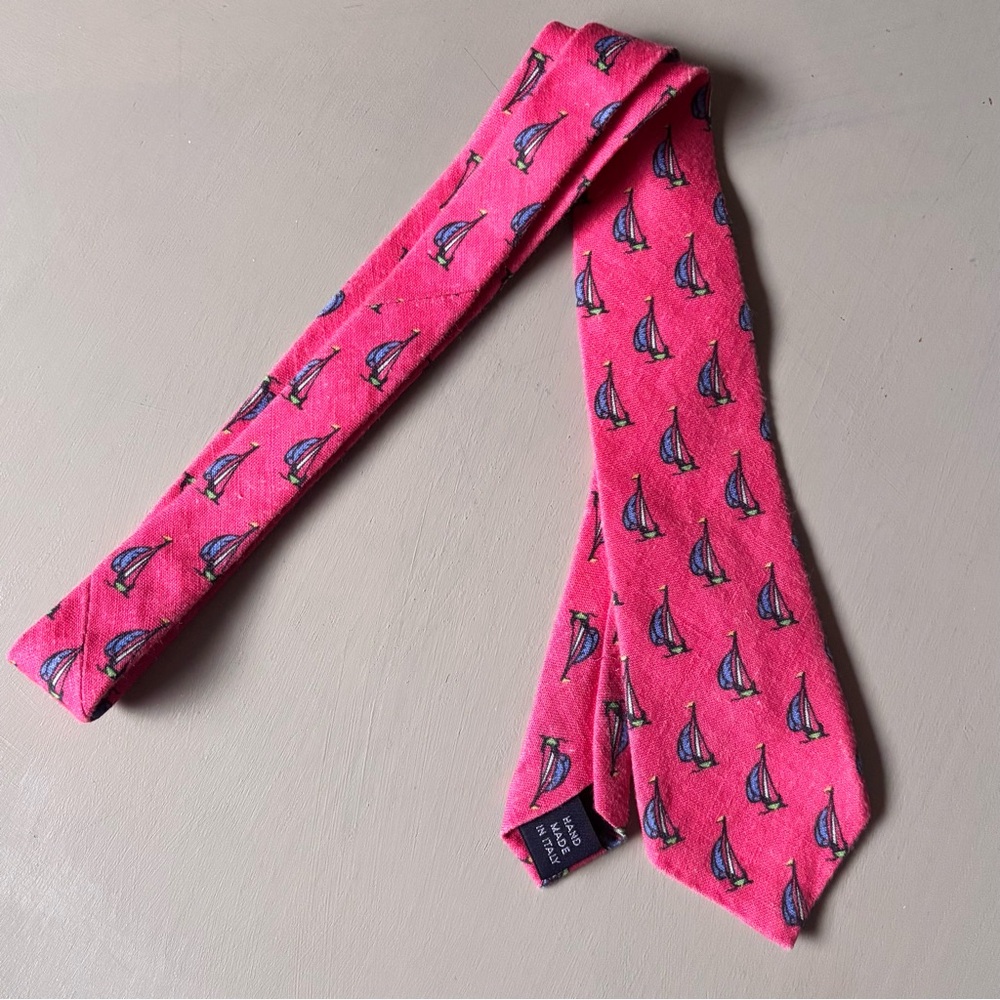 POLO By Ralph Lauren Sailboat-Print Linen Necktie